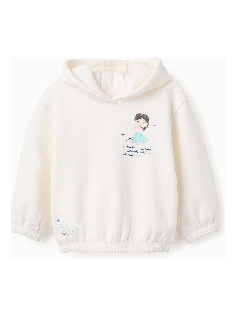 Sweat en Coton avec Capuche  'Ondes' Beige - Kiabi