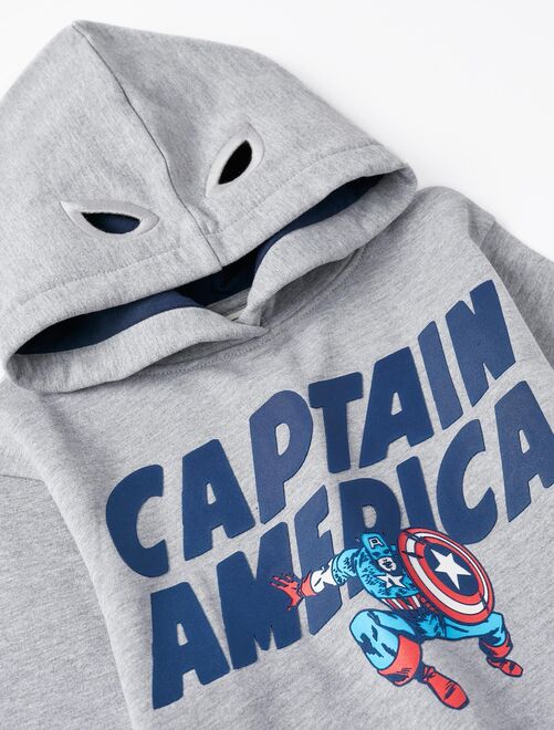 Sweat à Capuche Marvel Pour Garçon - Design Pixel Hulk - 50% Coton 50% Polyester - Taille Jeune
