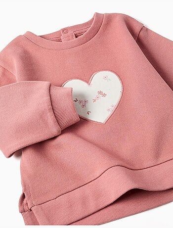 Sweat en coton avec cœur brodé