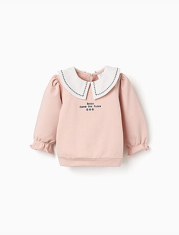 Sweat en coton avec col brodé