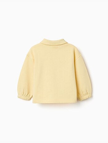 Sweat en coton avec col polo et imprimé
