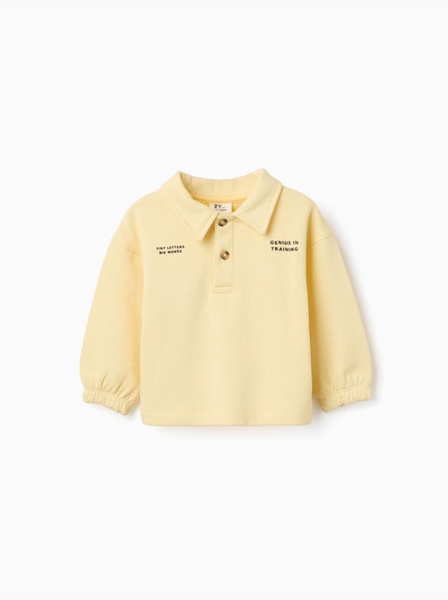 Sweat en coton avec col polo et imprimé - Kiabi Sweat en coton avec col polo et imprimé - Kiabi