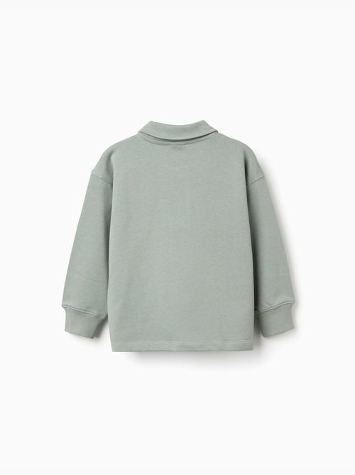 Sweat en coton avec col polo et imprimé - Kiabi Sweat en coton avec col polo et imprimé - Kiabi