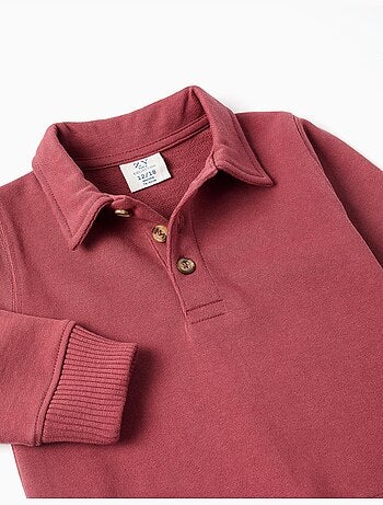 Sweat en coton avec col polo