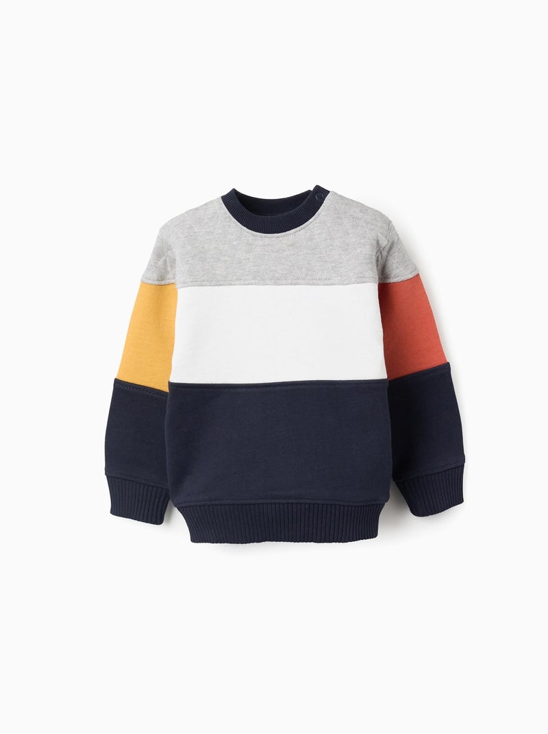 Sweat en Coton avec Colourblock Gris - Kiabi
