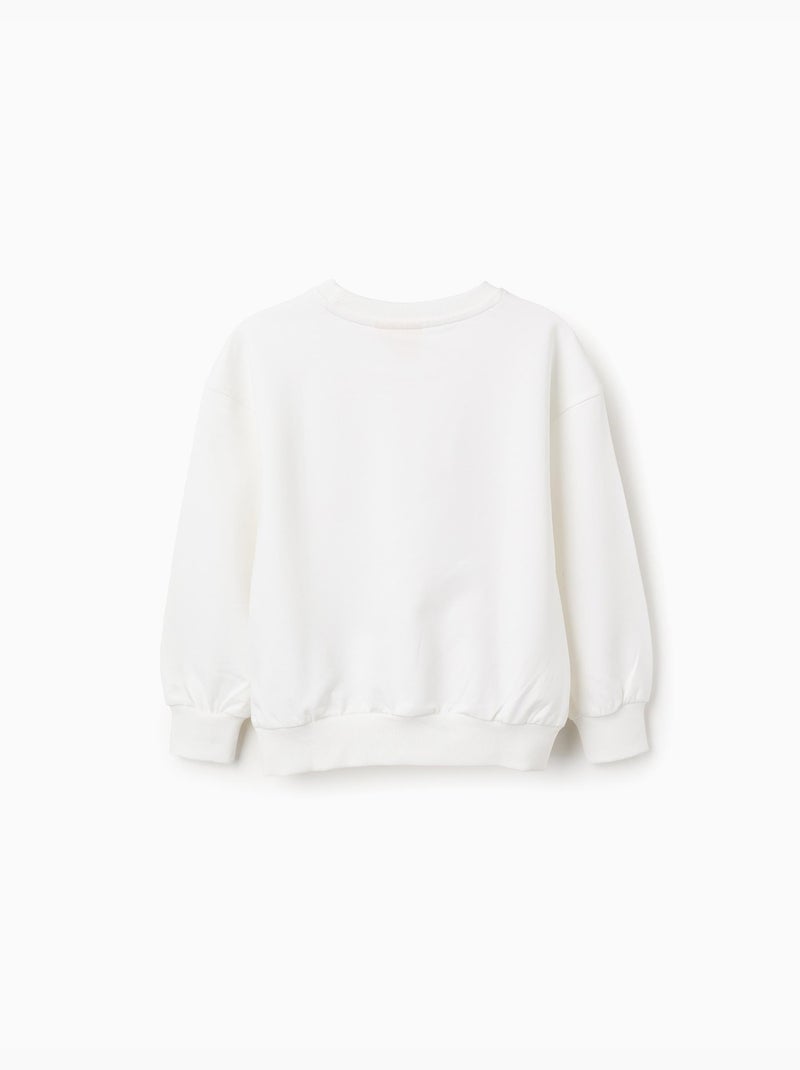Sweat en Coton avec Épaules Tombantes Snoopy Beige clair - Kiabi