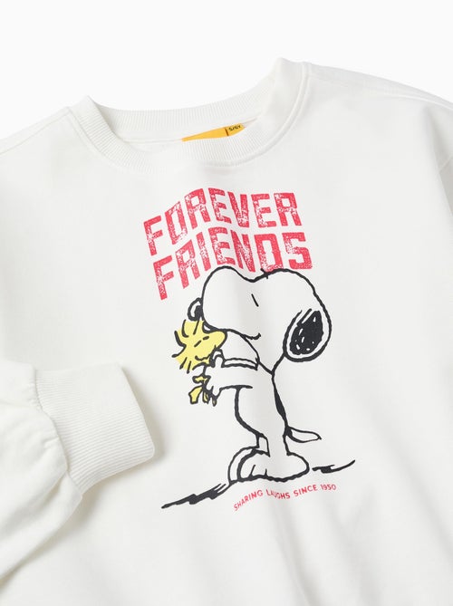 Sweat en Coton avec Épaules Tombantes Snoopy - Kiabi