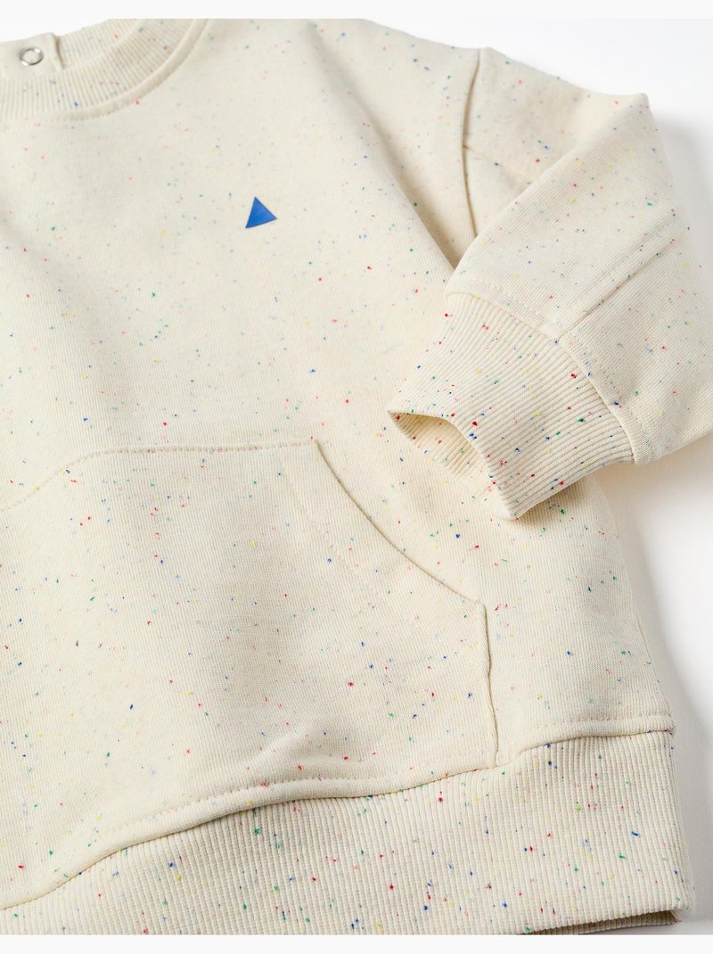 Sweat en coton avec fils colorés Blanc - Kiabi