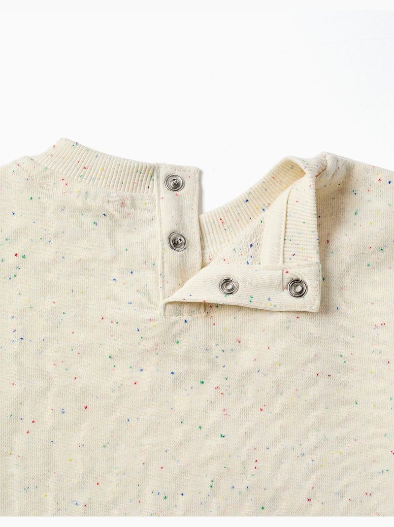 Sweat en coton avec fils colorés Blanc - Kiabi