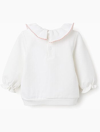 Sweat en coton avec fleurs en relief