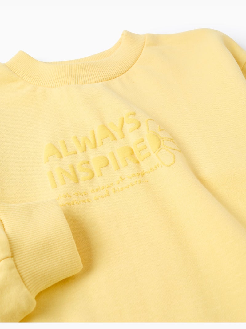 Sweat en coton avec imprimé Always Inspired Jaune clair - Kiabi