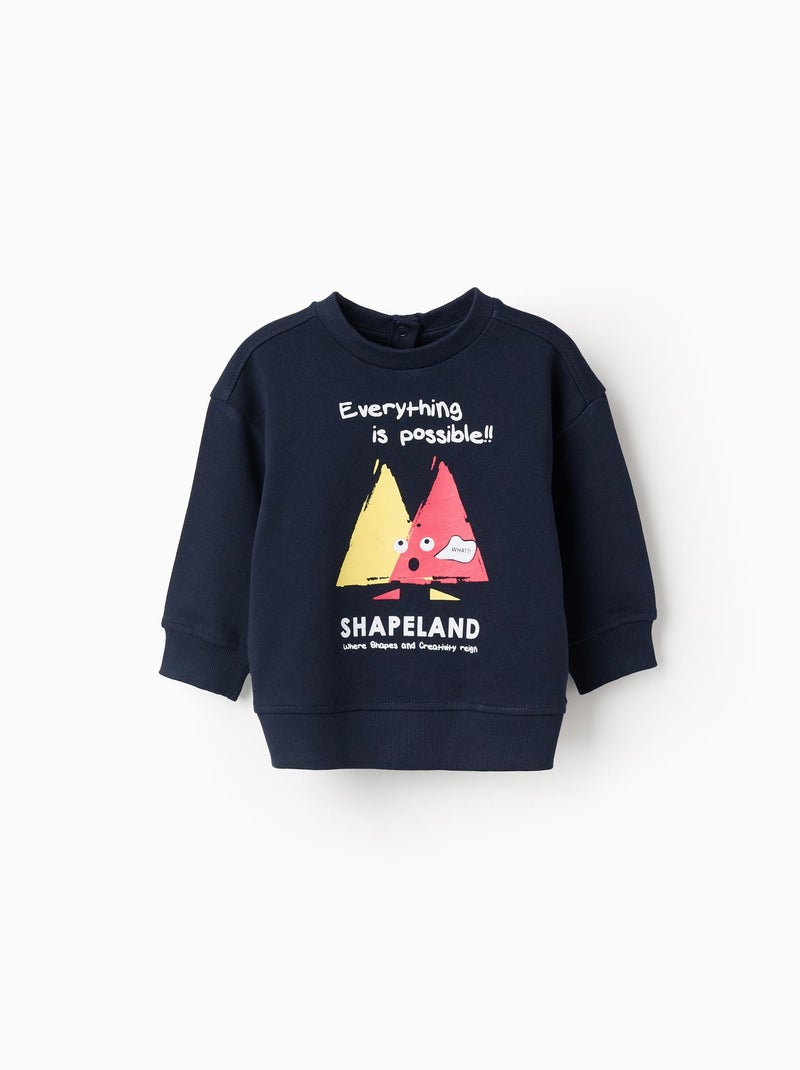 Sweat en Coton avec Imprimé Bleu foncé - Kiabi