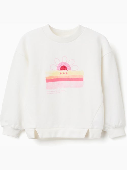 Sweat en coton avec imprimé coucher de soleil à l'avant - Kiabi