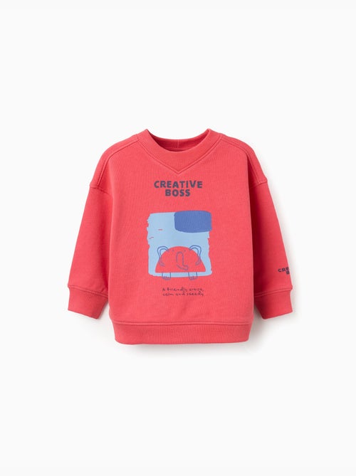 Sweat en coton avec imprimé Creative Boss - Kiabi