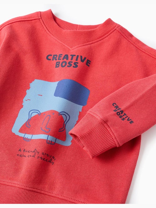 Sweat en coton avec imprimé Creative Boss - Kiabi
