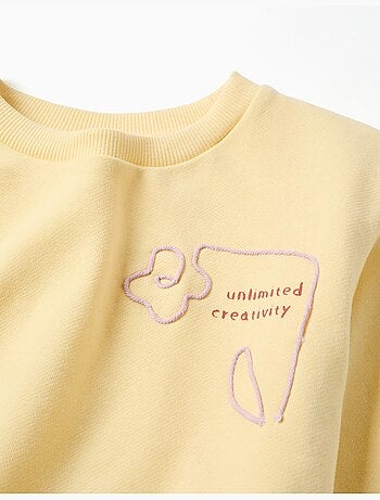 Sweat en coton avec imprimé creativity