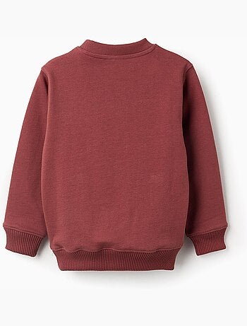 Sweat en coton avec imprimé en relief et poche