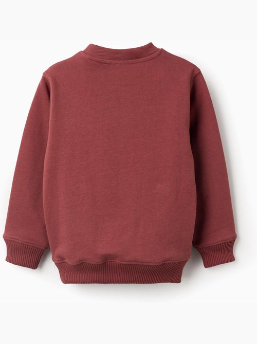 Sweat en coton avec imprimé en relief et poche - Kiabi