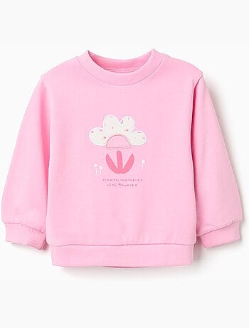 Sweat en coton avec imprimé floral à l'avant