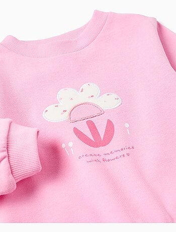 Sweat en coton avec imprimé floral à l'avant