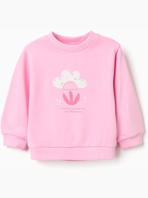 Sweat en coton avec imprimé floral à l'avant - Kiabi