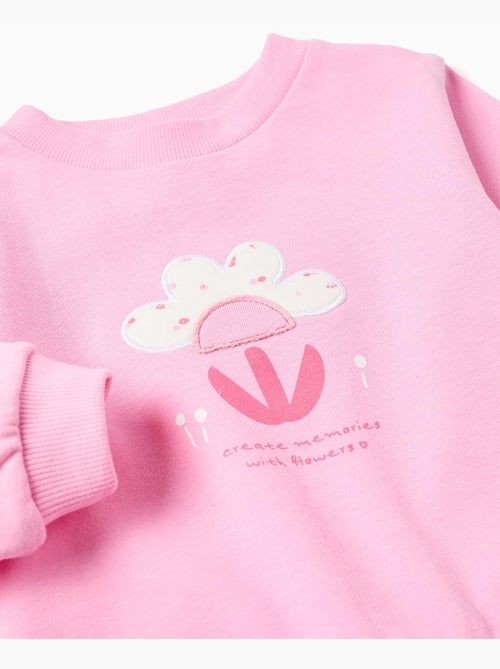 Sweat en coton avec imprimé floral à l'avant - Kiabi