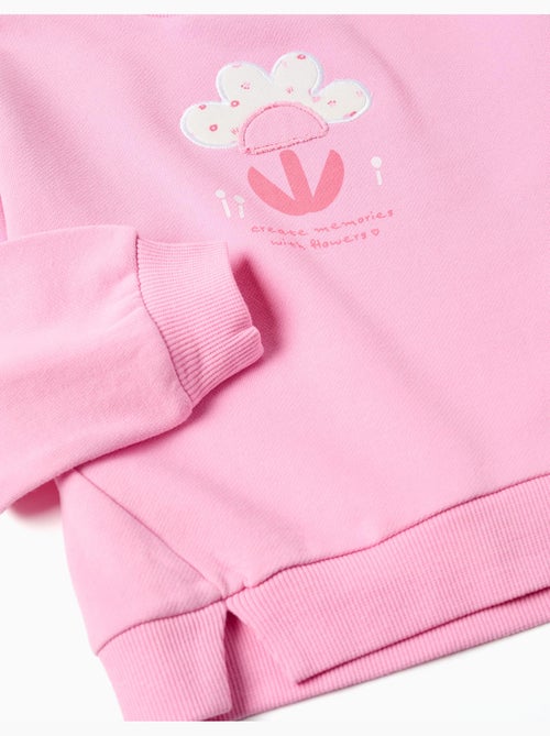 Sweat en coton avec imprimé floral à l'avant - Kiabi