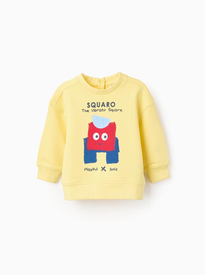 Sweat en Coton avec Imprimé Jaune - Kiabi