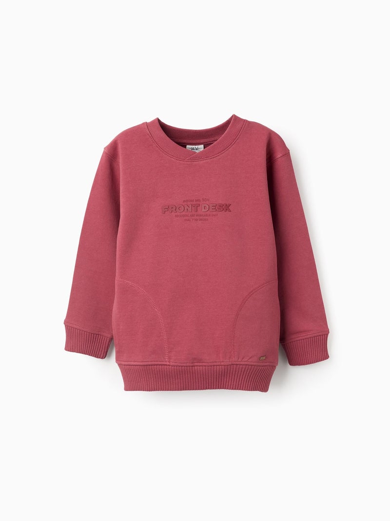 Sweat en Coton avec Imprimé Rose foncé - Kiabi