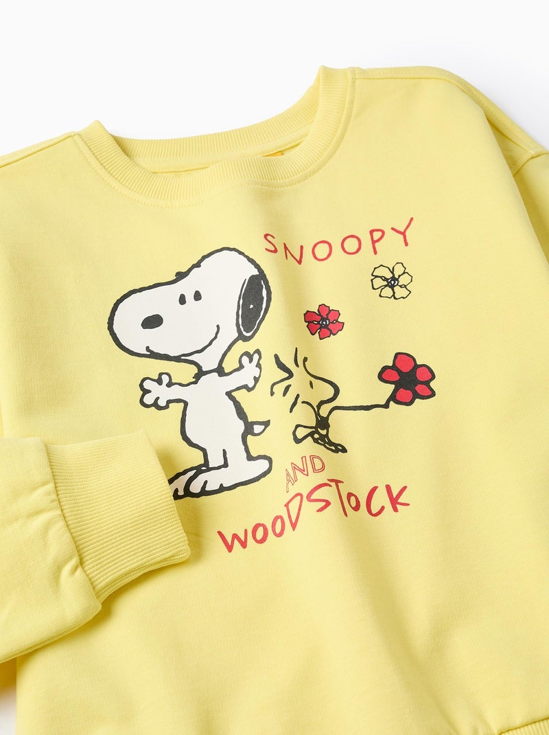 Sweat en coton avec Imprimé Snoopy Jaune - Kiabi
