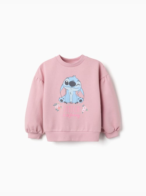 Sweat en coton avec imprimé Stitch et épaules tombantes - Kiabi
