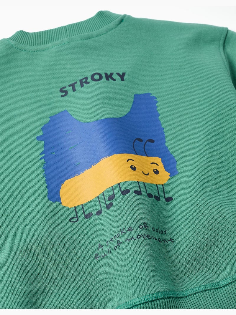Sweat en coton avec imprimé Stroky Vert - Kiabi