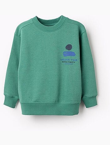 Sweat en coton avec imprimé Unlock Your Creativity