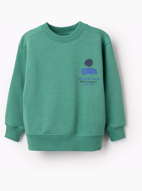 Sweat en coton avec imprimé Unlock Your Creativity - Kiabi