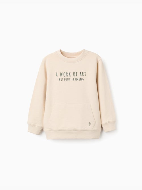 Sweat en coton avec imprimé Work of Art - Kiabi