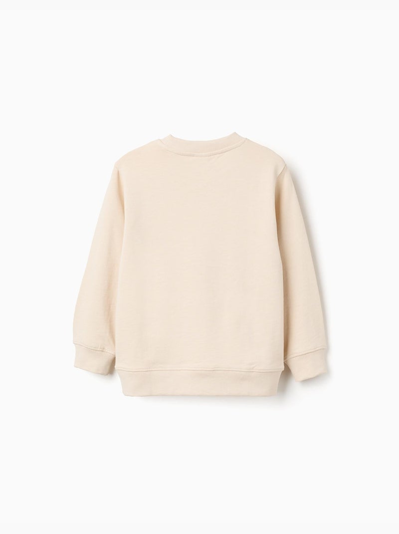 Sweat en coton avec imprimé Work of Art Beige - Kiabi