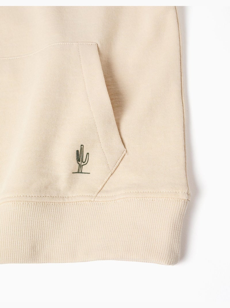 Sweat en coton avec imprimé Work of Art Beige - Kiabi