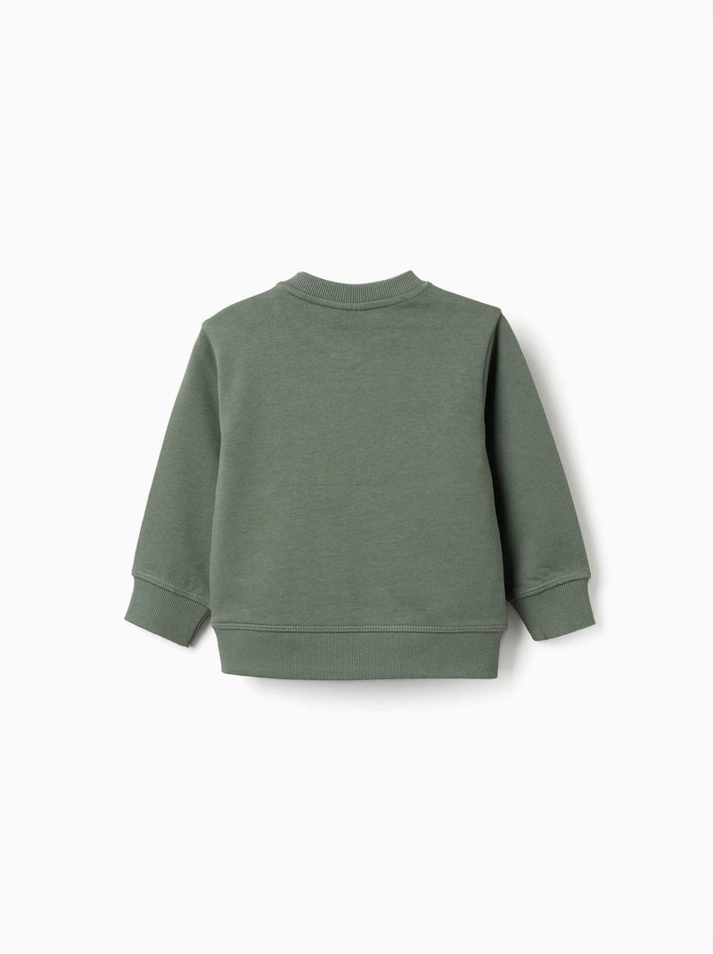 Sweat en coton avec imprimé ZY Vert foncé - Kiabi