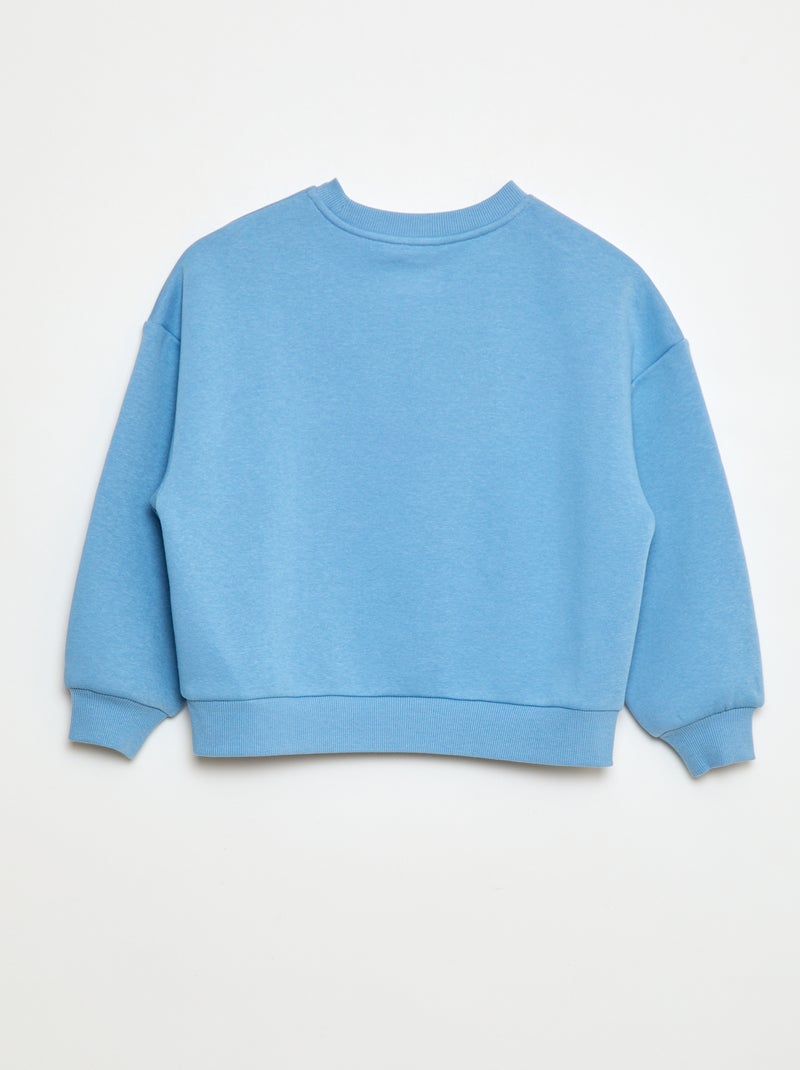 Sweat en coton avec motif au dos Bleu - Kiabi