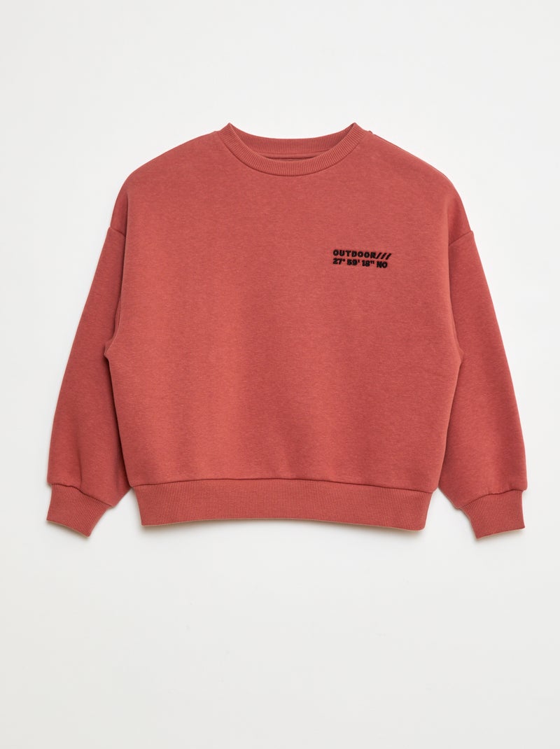 Sweat en coton avec motif au dos Rouge - Kiabi