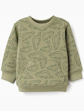 Sweat en coton avec motif caméléon