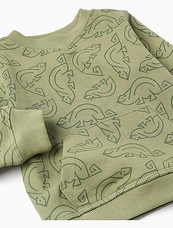 Sweat en coton avec motif caméléon