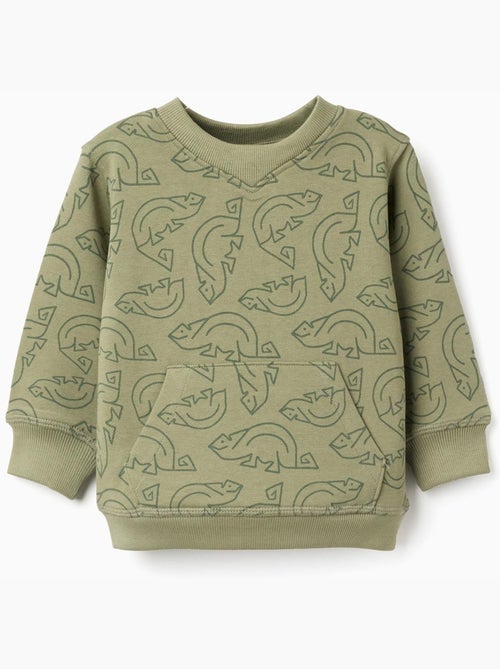 Sweat en coton avec motif caméléon - Kiabi