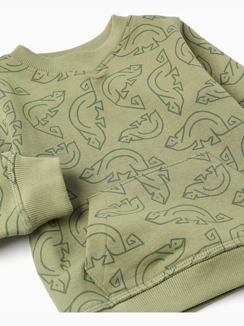 Sweat en coton avec motif caméléon - Kiabi