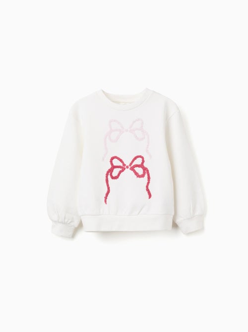 Sweat en Coton avec Nœuds Brodés - Kiabi