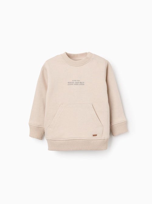 Sweat en Coton avec Poche Kangourou - Kiabi