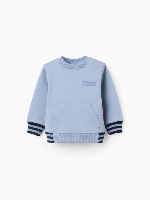 Sweat en coton avec une poche kangourou - Kiabi