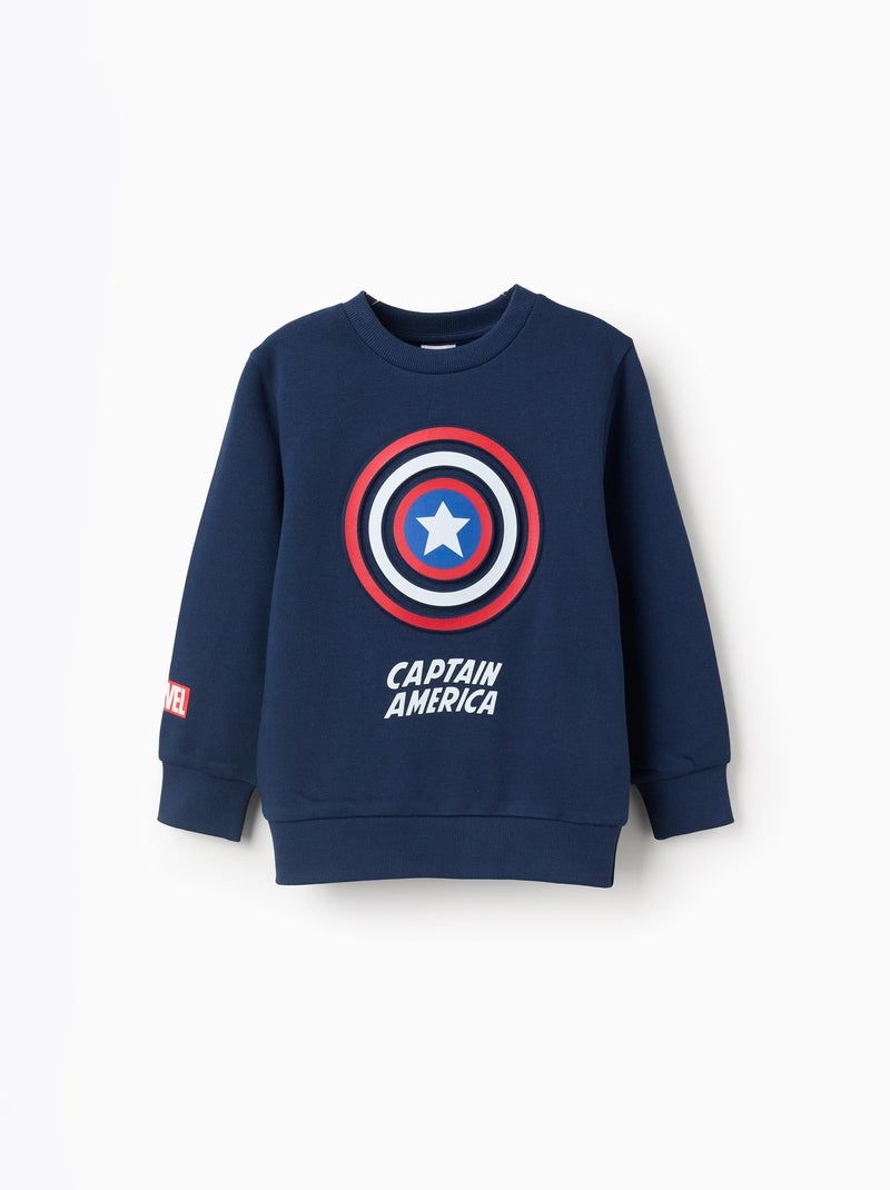 Sweat en Coton Captain America Bleu foncé - Kiabi