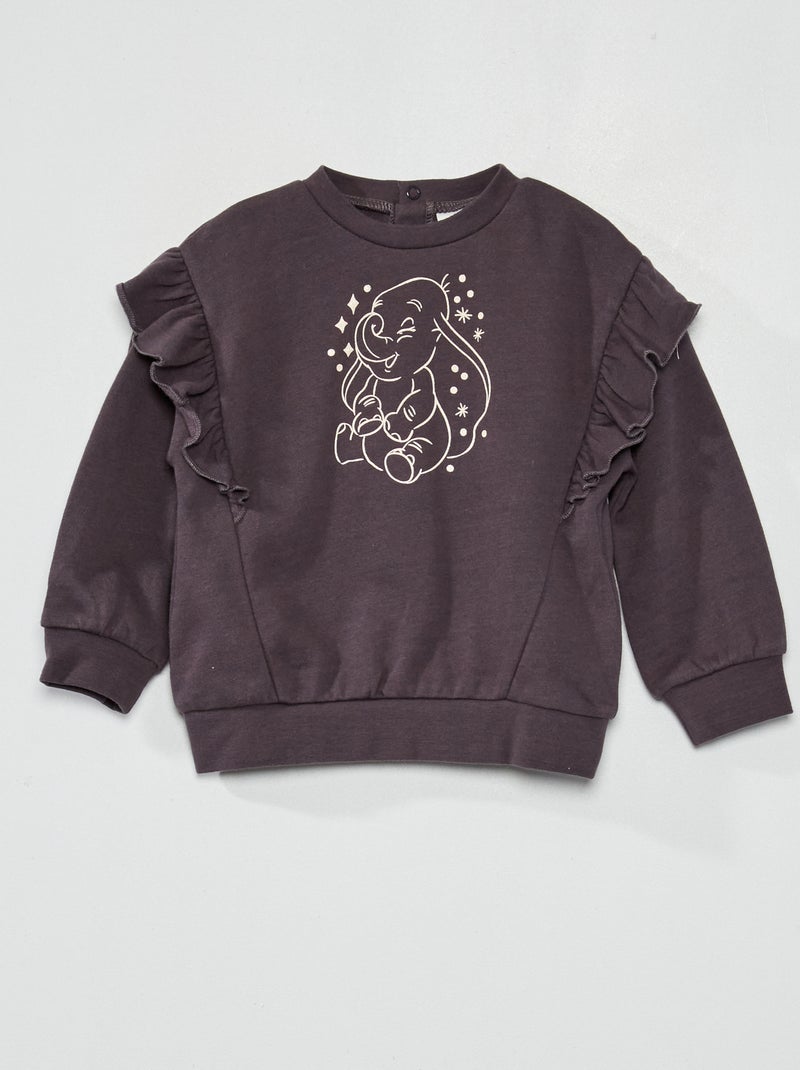Sweat en coton et volants 'Dumbo' Gris Dumbo - Kiabi