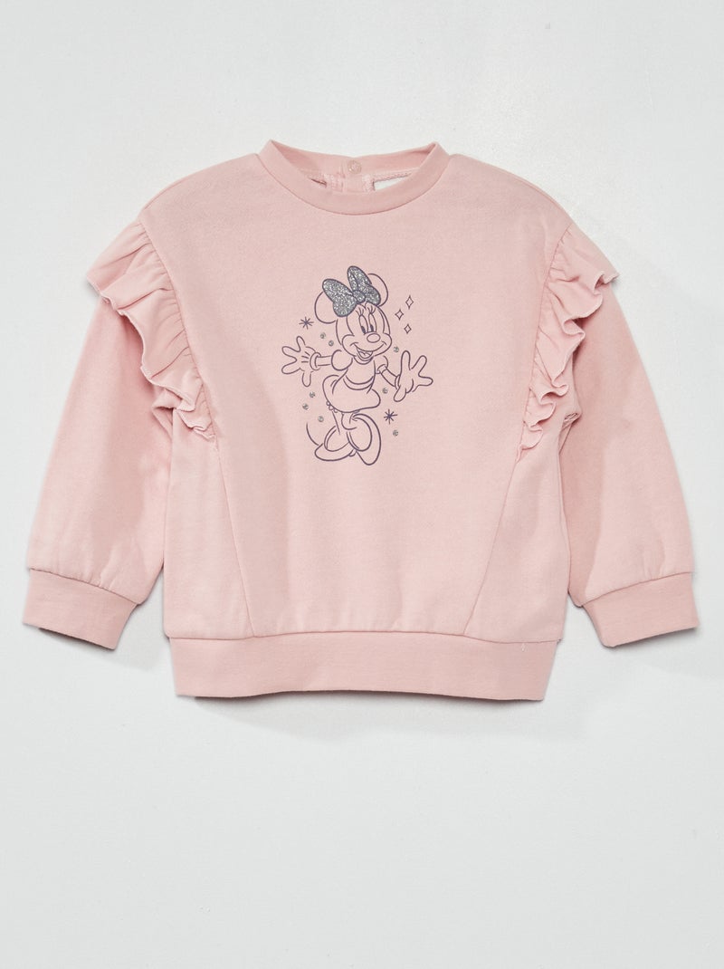 Sweat en coton et volants 'Minnie' Violet Minnie - Kiabi